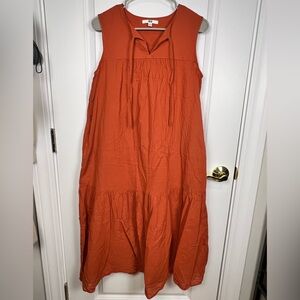 Uniqlo Orange Linen Maxi Dress